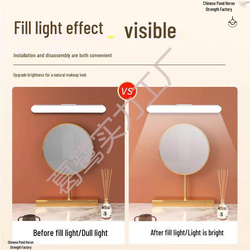 Punch-Free Bathroom Vanity Mirror Makeup Light