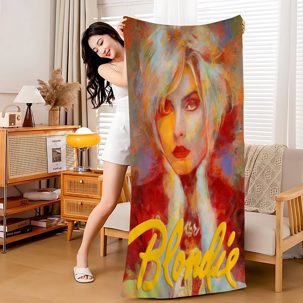 Punk Rock Band B-Blondie Microfiber Printed Beach Towel Mountain Climbing Yoga Beach Swimming Running Absorbent Soft Towel