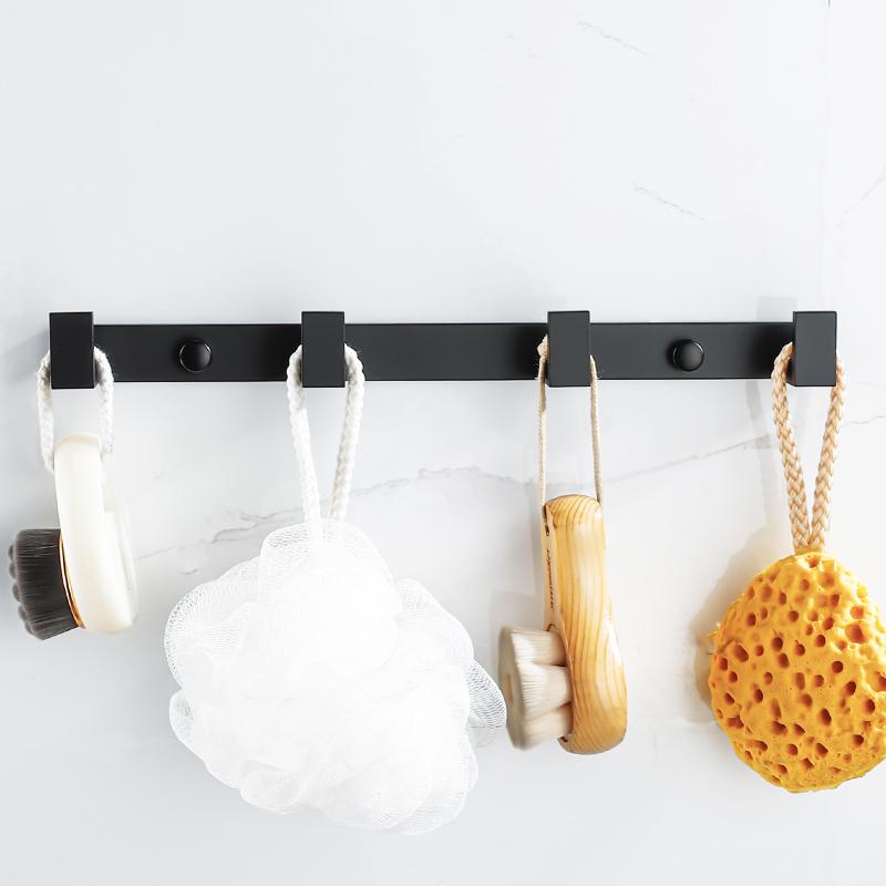 Porte-manteau mural noir, crochets pour vêtements suspendus, porte-serviettes, crochet pour Robe de salle de bain, accessoires de cuisine robustes