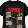 Tričko Jack the Ripper True Crime Tričko sériového vraha Černé unisex tričko
