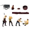 1:64 Scale Hand Painted Miniature Figures for Dioramas Props,Photography Collector Realistic Lumberjacks Figure Models