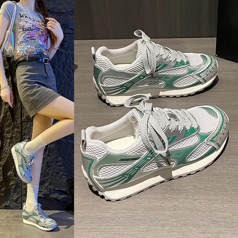 2026Women s Round Toe Lace-Up Tennis Women Vulcanized Sneakers Women s Shoes Casual Platform Shoes 35 светло-зеленый