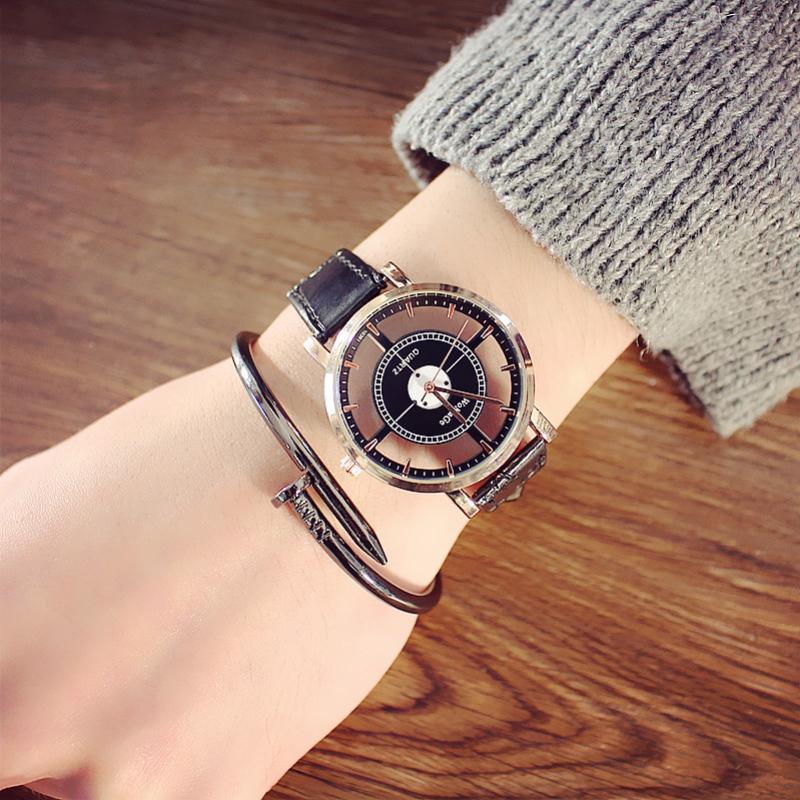 Nowe Dwustronne Puste Modne Zegarki Męskie Luksusowy Trend Zegarek Kwarcowy dla Mężczyzn Kobiet Zegarek Wizytowy Retro Męski Zegarek na Rękę Zegar Prezent