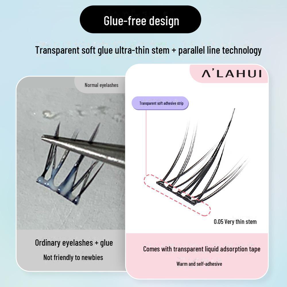 Alahui Glue-Free Sunflower False Eyelashes: 36 Natural Clusters for Beginners