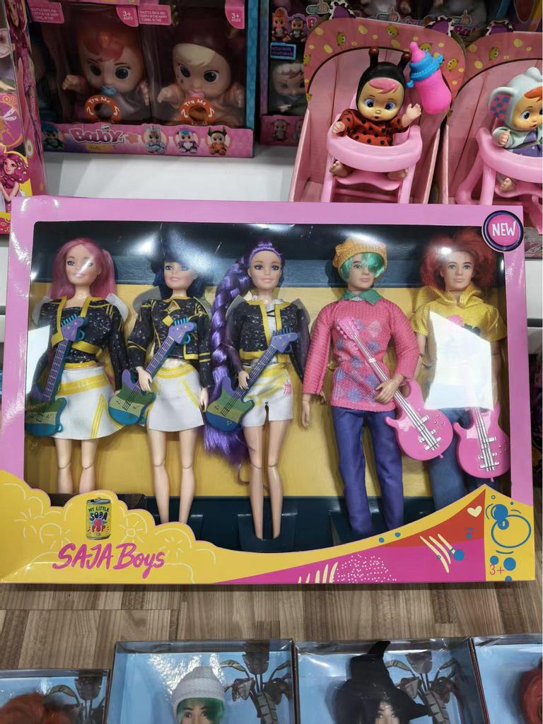 KPOP Demon Hunter Girl & Boy Group Animated Dolls with Theme Song & Colorful Lights