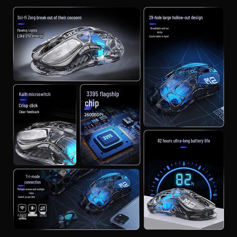 GravaStar Cocoon M2 Tri-Mode Gaming Mouse