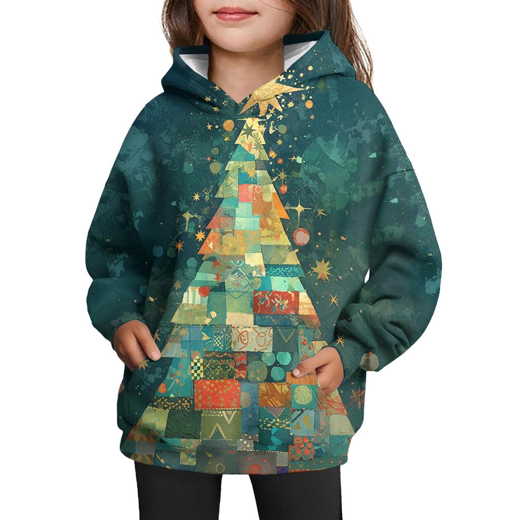 Jenters hettegenser med batikkmønster - Pullover med trykk