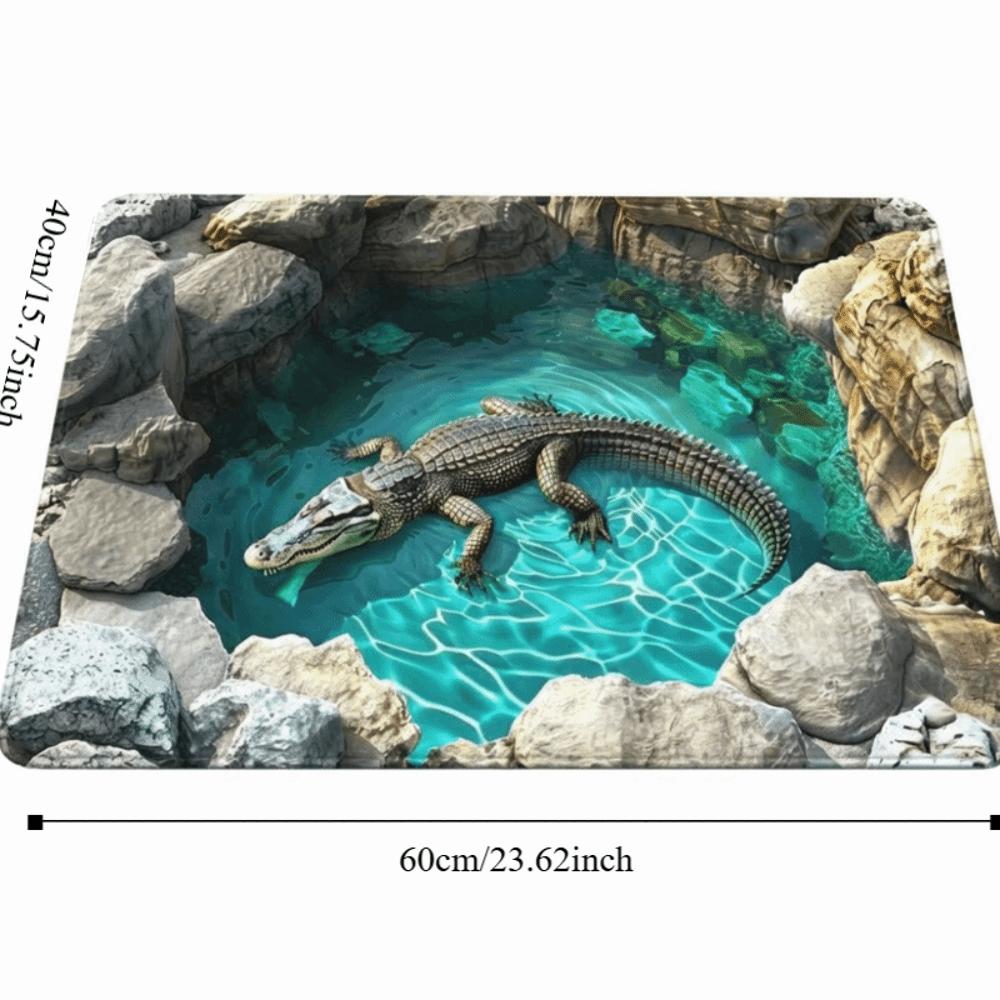 3D Flat Optical Illusion Doormat Non-slip Water-absorbing Bathroom Carpet Realistic Design Durable Bedroom Door Rug