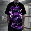 T-shirt da uomo Hip Hop con motivo Orso Stampa 3D Abbigliamento da uomo Estate Nuova Streetwear T-shirt Unisex Oversize Harajuku Abbigliamento da uomo