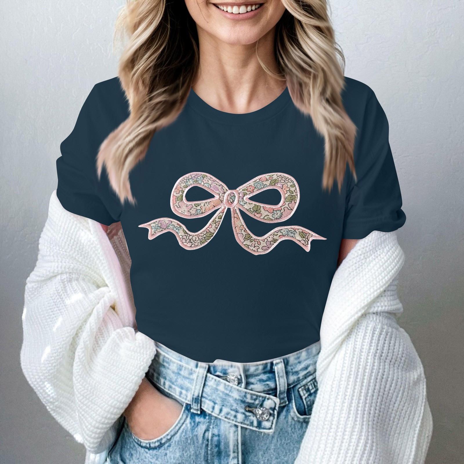 

Женские повседневные праздничные топы с коротким рукавом и круглым вырезом в стиле ретро с коротким рукавом, летние повседневные топы M тёмно-синий