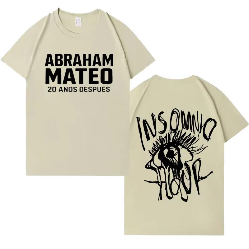 Singer Abraham Mateo New Album Tour Double Sided Print Tshrit Unisex Women High Quality Gothic Casual Hip Hop Tshrits Streetwear