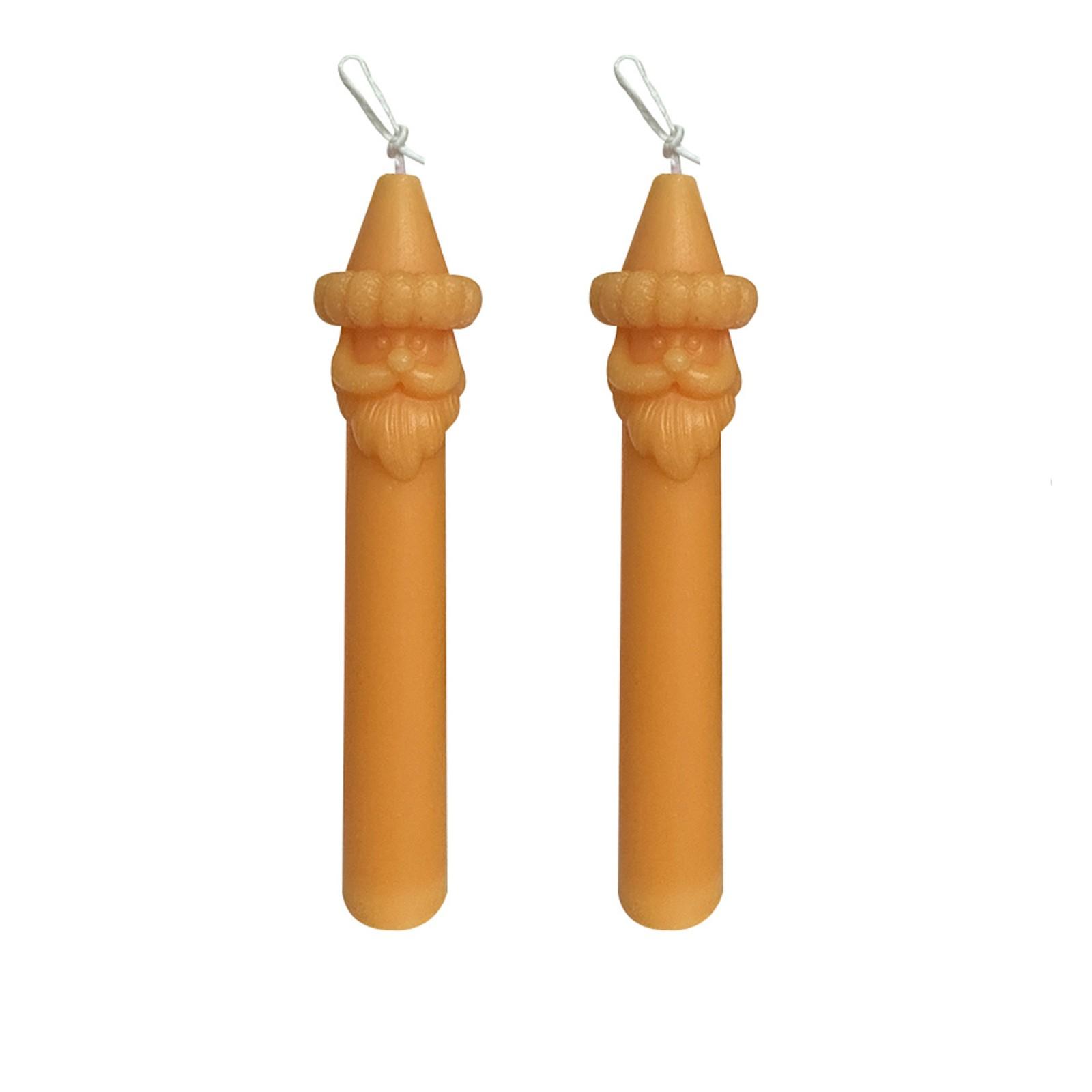 Claus Pillar, Long Pole, Candles, Festive Atmosphere, Decorative Ornaments, Holiday Gifts, Claus Long Candles One Size оранжевый