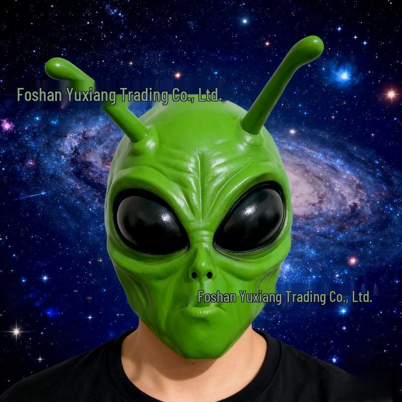 Alien UFO Green Latex Halloween Headgear Mask