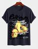 Unisex Reine Baumwolle Einfarbige Roller T-Shirt Lässig Rundhalsausschnitt Kurzarm Reiten Street Style Oberteil