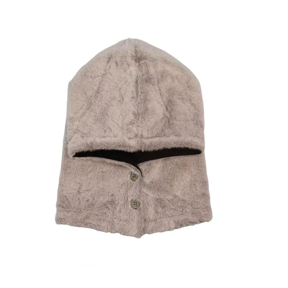 

Solid Color Balaclava Hat Neck Collar Knitted Hooded Hat Simple Ear Protection Hat Female/Girls