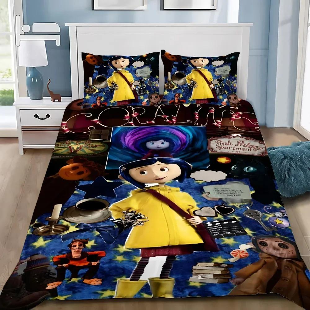 Exquisite Coraline Wallpaper Anime Digital Printing Bedding Set Duvet Cover Comforter Bed Youth Kids Girl Boys Gift