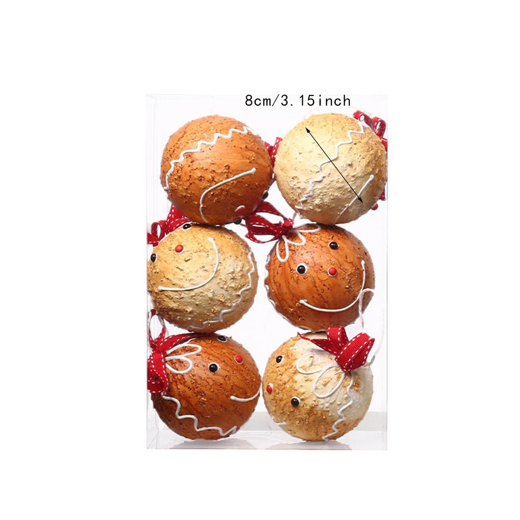 6Pcs Christmas Ball Ornaments DIY Shatterproof Christmas Tree Hanging Ornaments for Festivals Office Hotel Halloween Party Favor