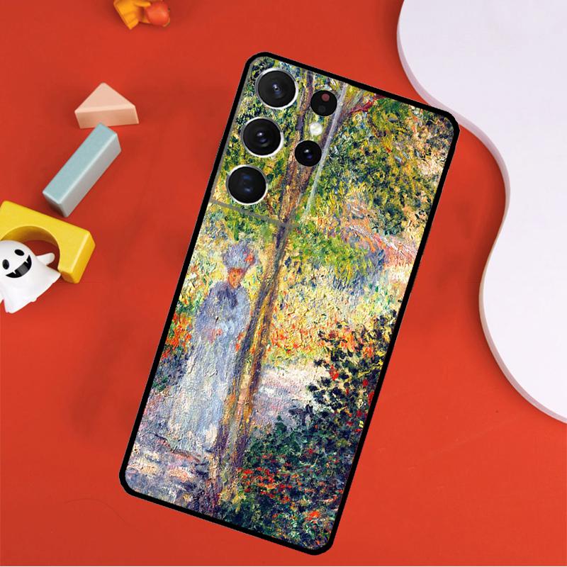 Claude Monet Garden Lotus Bridge Phone Case For Samsung Galaxy S25 Ultra S24 Ultra S9 S10 S20 S21 S22 S23 Plus S24 FE Cover