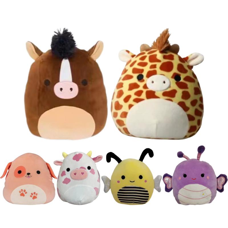 Toy Stuffed Squishmallow Cow Bee Dog Plush Doll Animal Pillow Home Gifts Decor