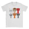 Sprunki T-Shirts Herren 100% Baumwolle Oberteile Hemden Vintage Rundhals Kurzarm