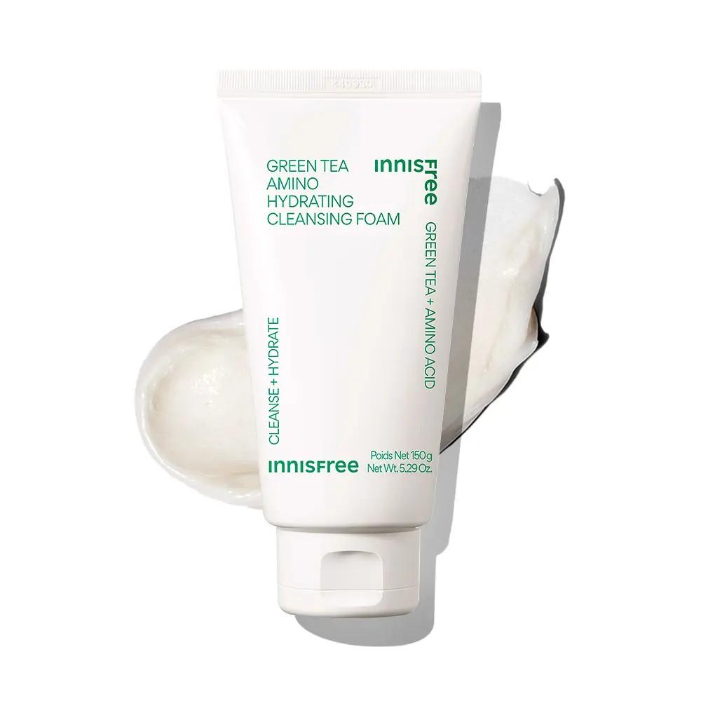 Innisfree Green Tea Amino Hydrating Cleansing Foam 150g Moisturizing Korean Face Cleanser