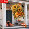2D Flat, 2D Flat Autumn Thanksgiving Pumpkin Sunflower Garden Flag_4 (4)- Outdoor Garden Flag Double-sided Home Decoration Courtyard Decoration Outdoo