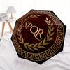 SPQR Roman Laurel Wreath Umbrella: Compact And Foldable with a Sturdy Iron Structure,8 Ribs Suitable for Year-Round Use At Home Or Outdoors