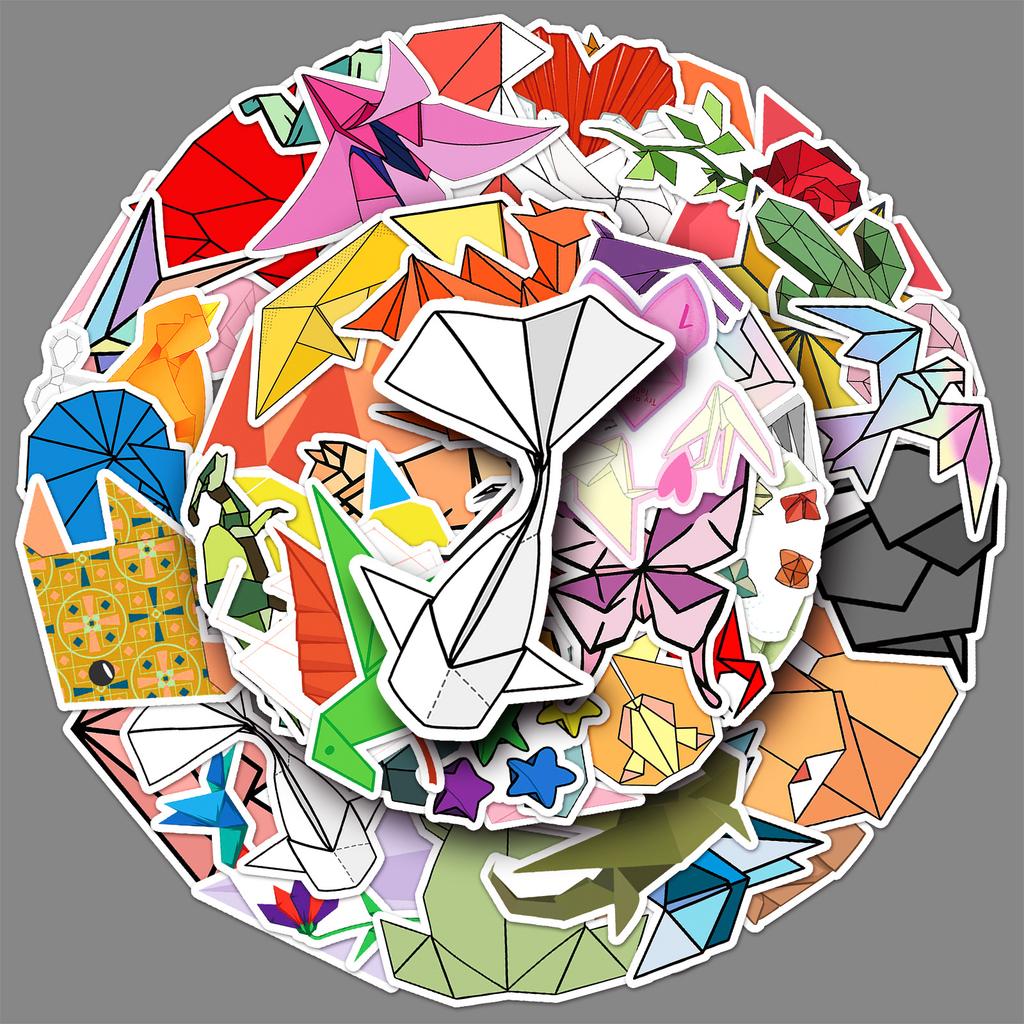 50 Origami Graffiti Aufkleber Personalisiert Cartoon Niedlich Klein Frisch Dekorativ Handyhülle Wasserdicht Tassenaufkleber