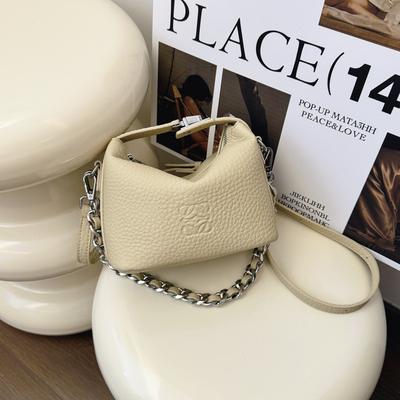 Summer New Solid Color Chain Lunch Box Bag Portable Shoulder Oblique Span Trendy Women's Bag