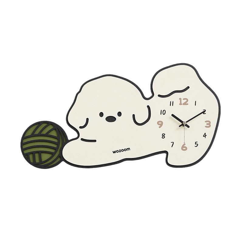Wozoom Cute Dog Creative Wall Clock for Living Room or Dining Room
