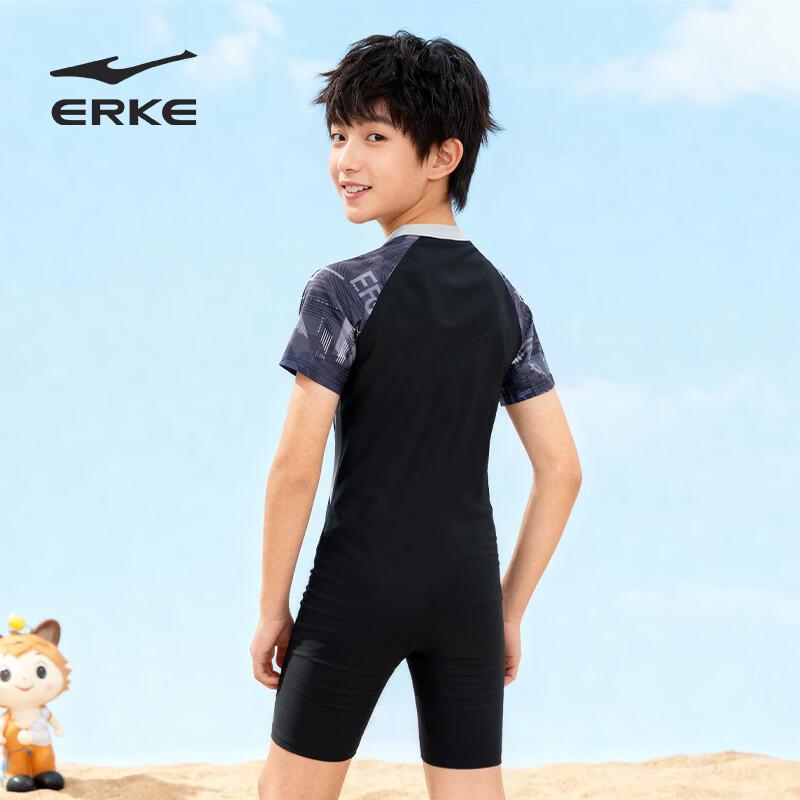 ERKE Boy's Short Sleeve One-Piece Swimsuit