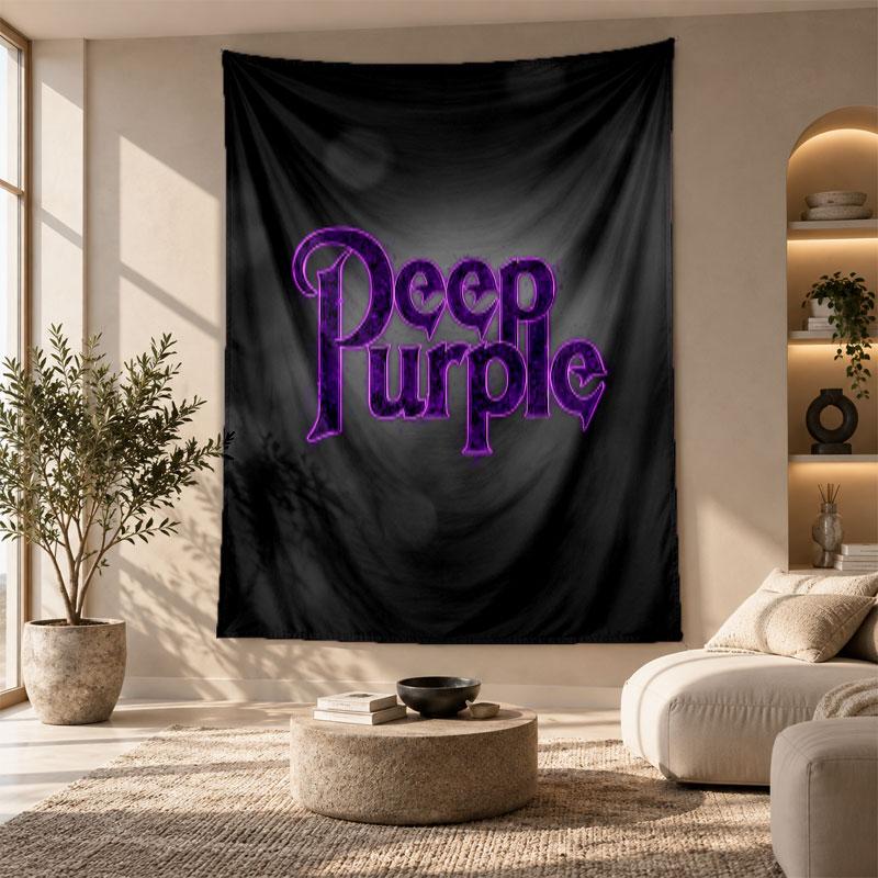 Decorative Tapestry,Deep Purple Printed Wall Art, Lightweight Wall Hanging For Bedroom Background