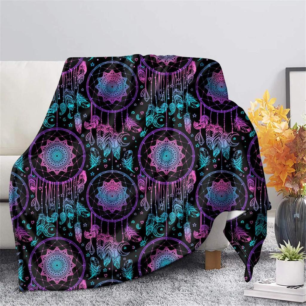 Bohemian Dreamcatcher Printed Blanket for Sofa Bed Travel Camping Living Room Office Conditioning Blanket for All Seasons Gifts