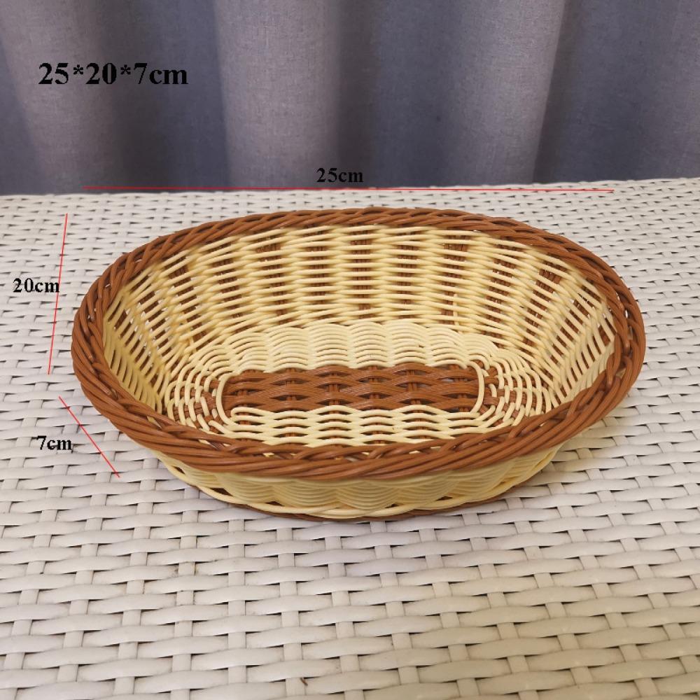 Hardness Rattan Wicker Woven Serving Baskets Handwoven 8 Styles Bread Fruit Vegetables Basket Household