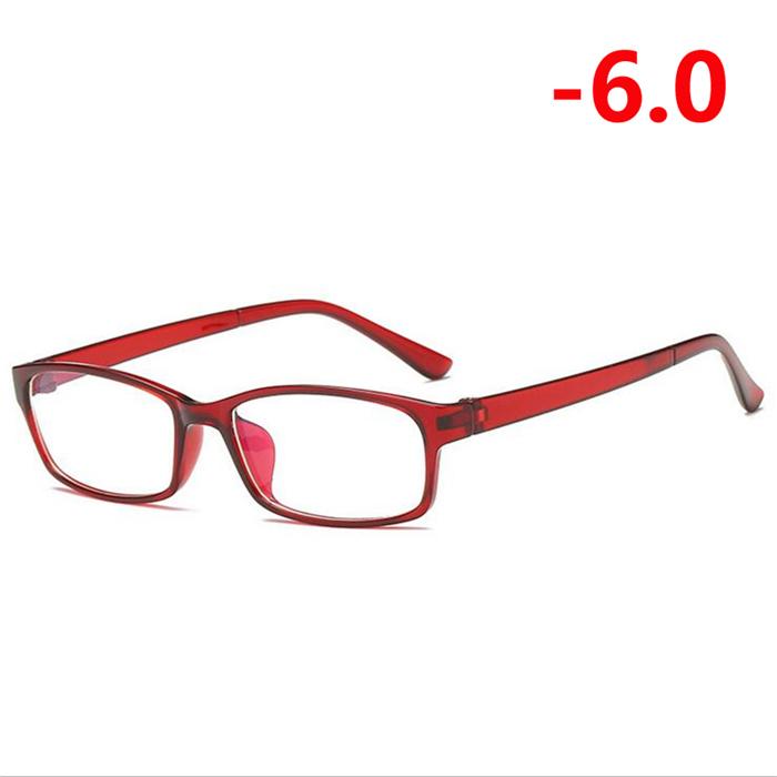 Black Frame Anti-Blu-Ray Square Nearsighted Eyeglasses Women Men Plastic Minus Degree Prescription Glasses -0.5 -1.0 To -6.0