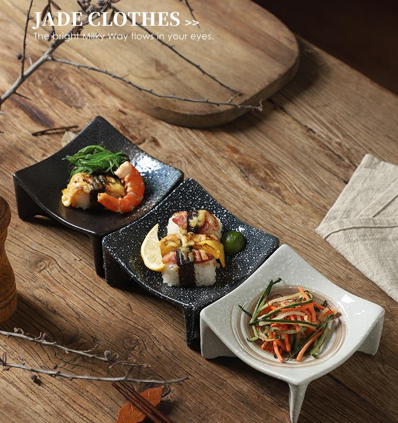 Small Ceramic Plate Barbecue Dipping Sashimi Sushi Soy Sauce Dishes Home Desktop Snack Fruit Dessert Plates