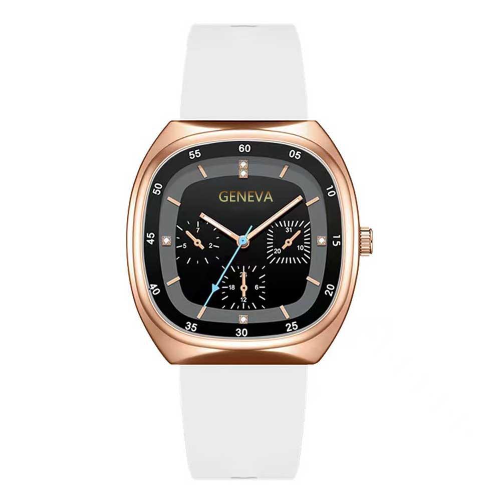 "Versatile Green Square Quartz Watch - Fashionable Digital Luminous Design for Couples"