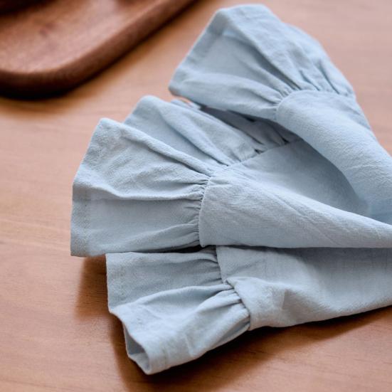 Rustikální prostírání Jednobarevné Kulatý tvar Volánkový okraj Prostírání na odpolední čaj Měkká praná bavlna Podložka na stůl Jídelna Kuchyně Párty Rustikální výzdoba stolu