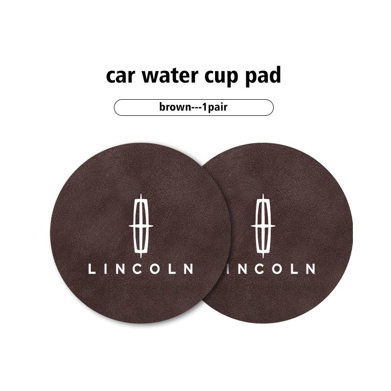 2pcs Sheepskin Car Coaster Water Cup Holder Anti-skid Slot Pad For Lincoln Navigator MKZ MKX MKC MKT Continental Nautilus m1