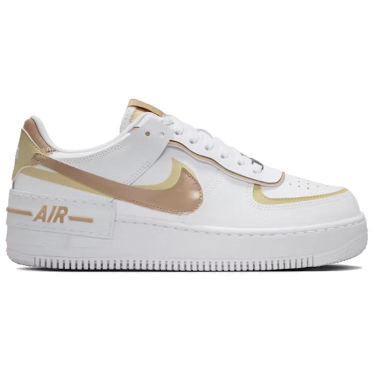 New Nike Air Force 1 Low Shadow White Team Gold Rattan Women's DZ1847-111