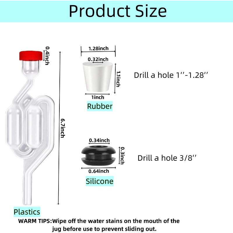 Transparent Airlock S-shaped Airlock, Homemade Bubble Airlock Carboy and Fermenter Sealing Valve with Food Grade Gasket