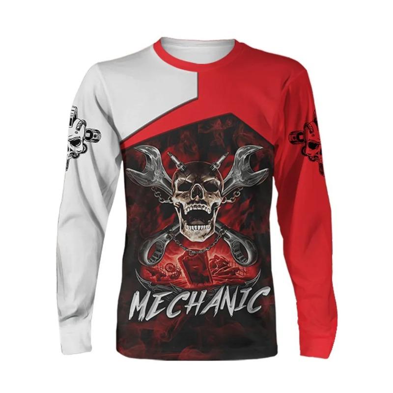 

3D Футболка для мужчин Забавные футболки с рисунком МЕХАНИЧЕСКИЙ РЕМОНТ Мода Лето Уличный Досуг Топы с круглым вырезом Футболки оверсайз 5XL