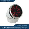 ELING 52mm Water Temp Meter 0-120℃/30-250℉ Temperature Gauge Indicator with 7 Colors Backlight for Boat Car Motorcycle 9-32V