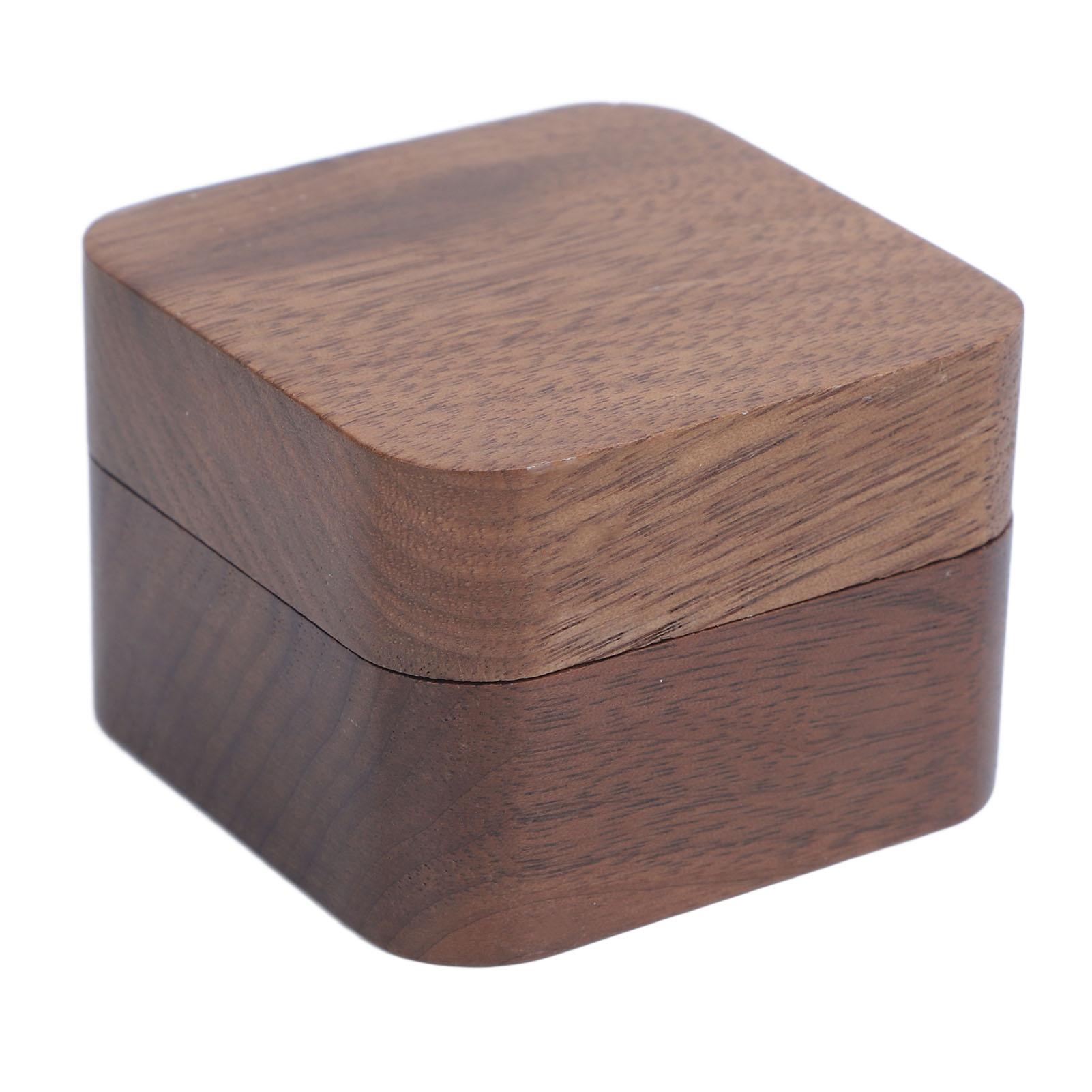 

Коробка для колец из орехового дерева с губчатой набивкой в стиле ретро для помолвки и свадебных украшений