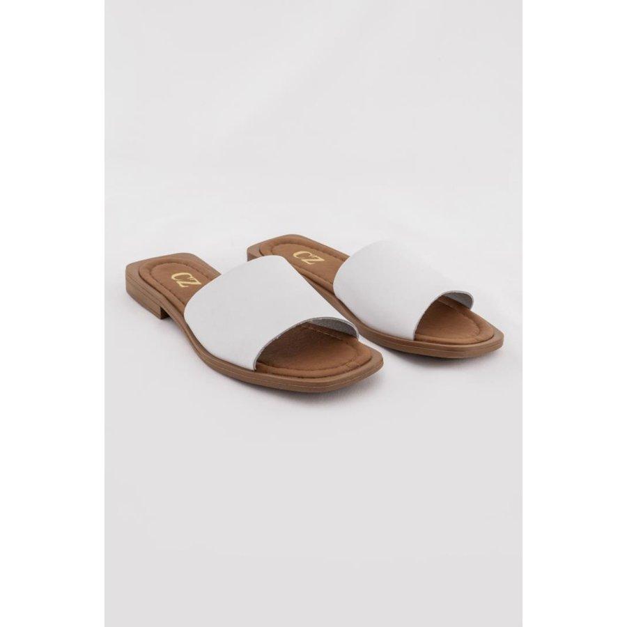 

Женские повседневные летние тапочки из натуральной кожи с широкими ремешками