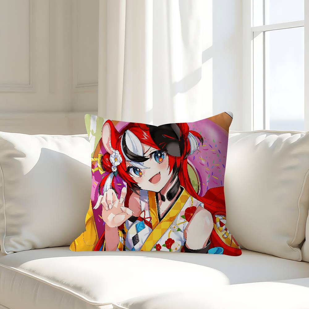 Аниме H-Hakos Baelz-HololiveS Персонализированная наволочка Детская спальня Декор для бурной вечеринки Наволочка Подарок на день рождения ребенка, для душа 16x16Inch