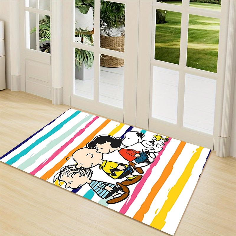 Snoopy Friends Walk Carpet Rug Soft Washable Anti Slip Home Living Room Sofa Mats Personalized Christmas Rug