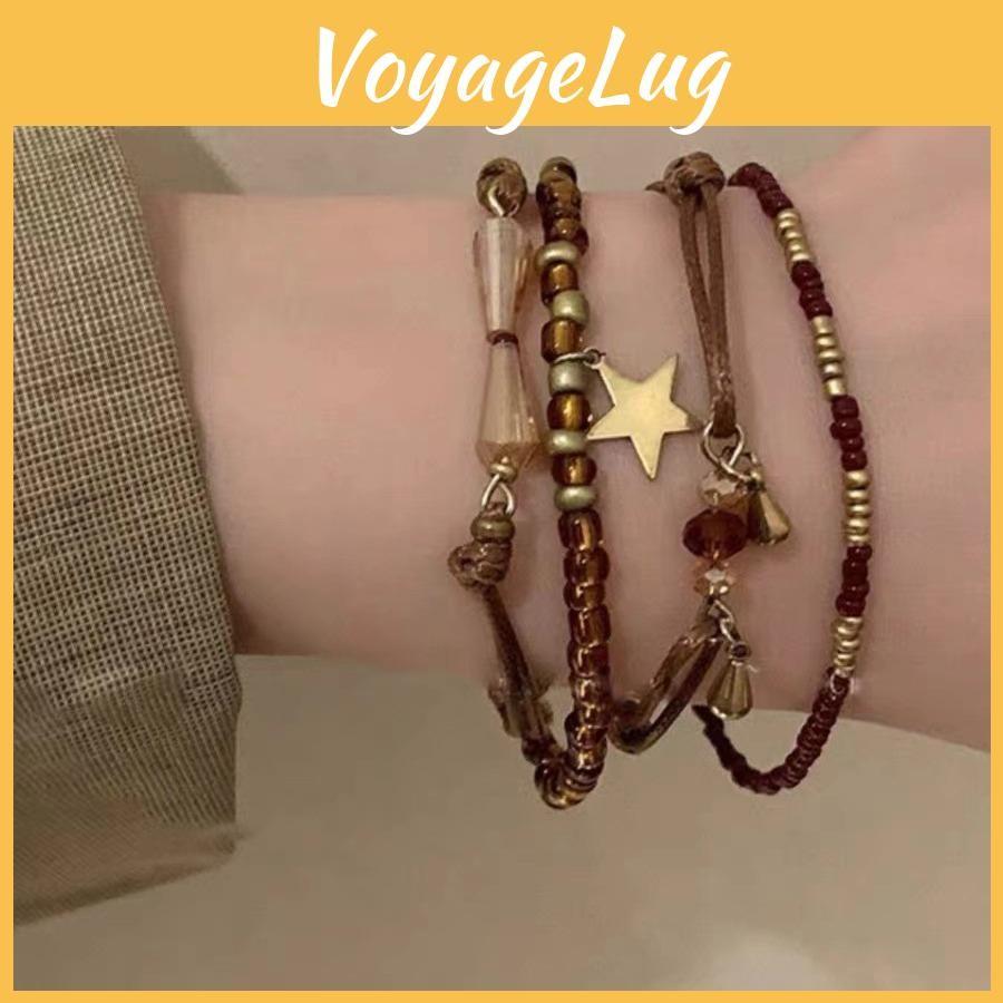 Luxury Vintage Chic Womens Beaded Bracelet With Crystal And Star Elements