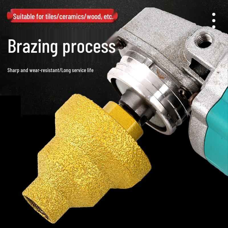 Brazed Diamond Step Drill Bit for Ceramic and Stone Chamfering, Hole Enlarging, and Trimming - Multi-Cone Chamfering Tool