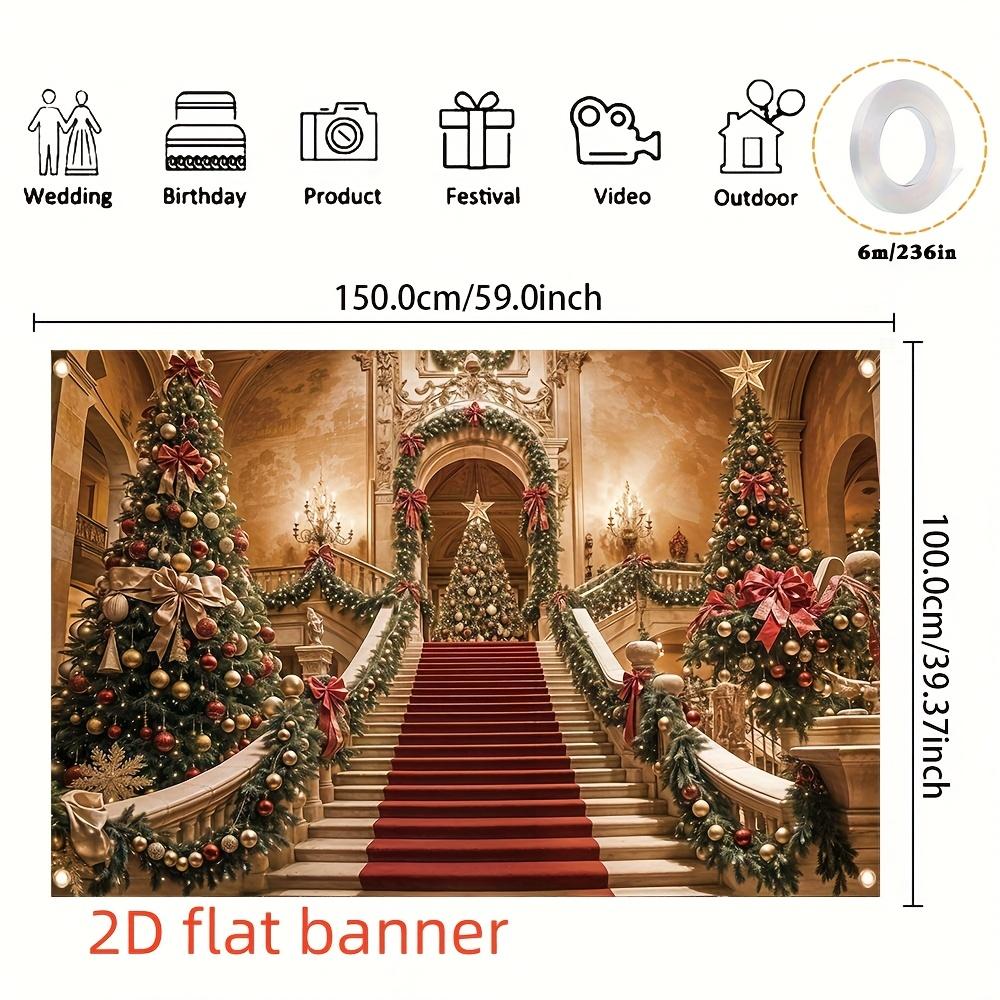 1Pcs Red Carpet Christmas Tree Celebration Decoration Background Holiday Backdrop Decorations For Photo Studio Booth Party